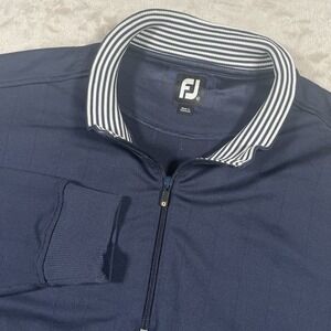 FootJoy 1/4 Zip Jacket Mens XL Navy Blue Performance Pullover Golf Accent Collar